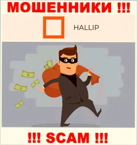 Связавшись с дилинговой конторой Hallip Com Вы не получите ни рубля - не вводите дополнительно средства