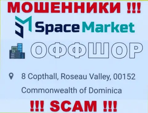 Советуем избегать совместной работы с шулерами Space Market, Dominica - их офшорное место регистрации
