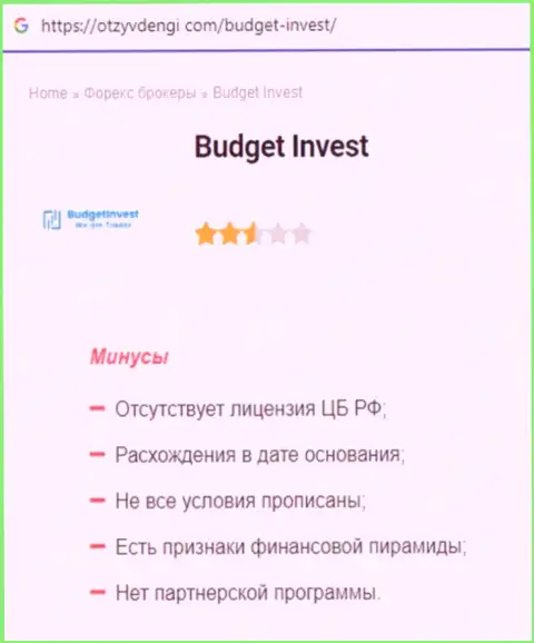 Обзор scam-проекта BudgetInvest - это МОШЕННИКИ !