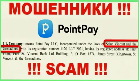 Point Pay LLC - противоправно действующая компания, пустившая корни в оффшоре на территории Kingstown, St. Vincent and the Grenadines