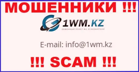 На сайте мошенников 1WM Kz засвечен их адрес электронного ящика, но отправлять сообщение не советуем