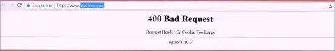 Официальный web-сервис валютного брокера FIBO-forex Org несколько дней недоступен и выдает - 400 Bad Request (ошибочный запрос)