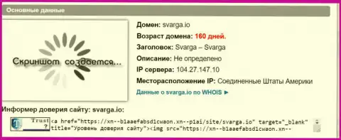 Возраст доменного имени форекс дилинговой конторы Сварга, согласно инфы, которая получена на интернет-сайте doverievseti rf