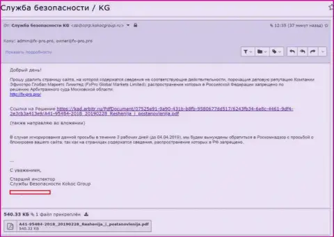 Kokoc Com пытаются защитить форекс-вора ФхПро Груп