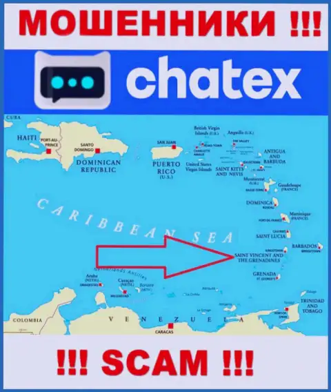 Не доверяйте махинаторам Чатекс, поскольку они базируются в офшоре: St. Vincent & the Grenadines