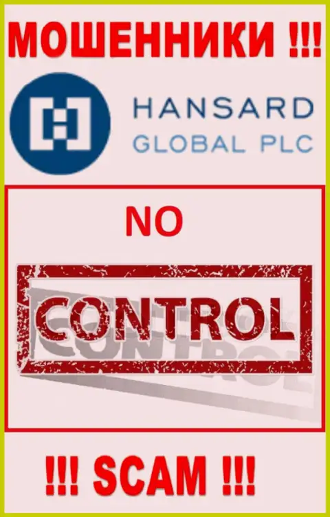 На веб-сервисе мошенников Хансард не имеется ни слова о регулирующем органе компании