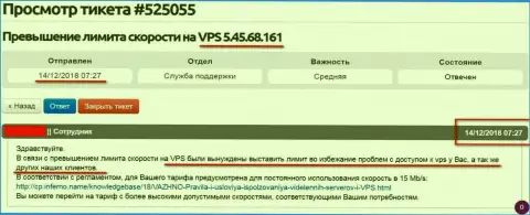 Хостер уведомил, что VPS веб-сервера, где располагался web-сайт ffin.xyz ограничен в скорости работы